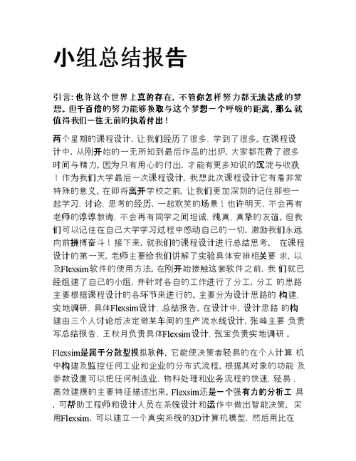 小组总结报告