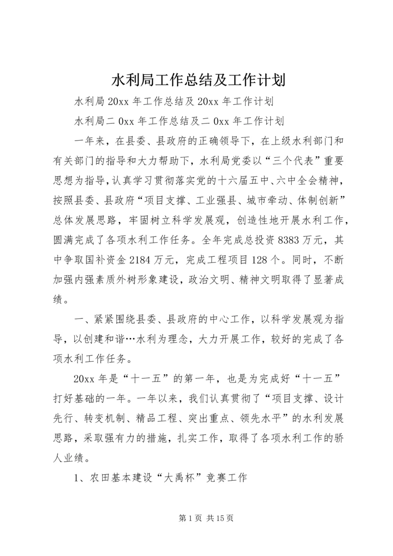 水利局工作总结及工作计划 (2).docx