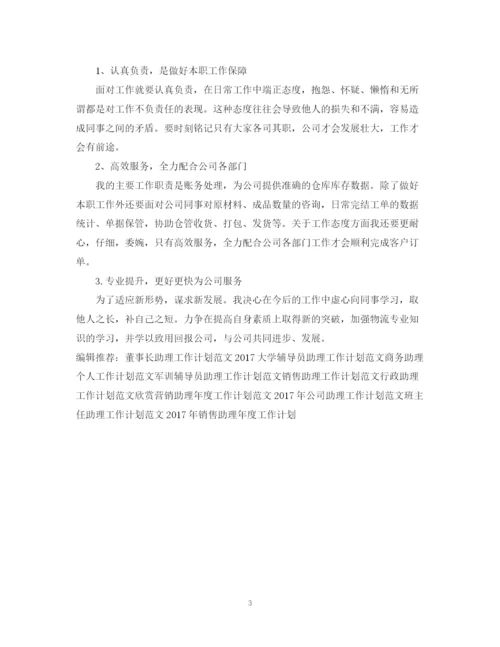 精编之年度助理工作计划范文样本.docx