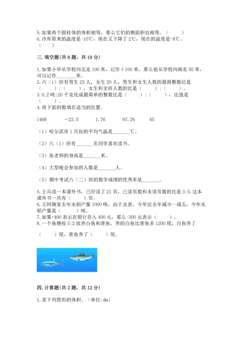 北师大版六年级下册数学期末测试卷a4版可打印.docx