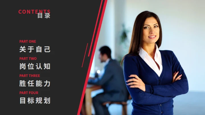 红色商务风岗位竞聘通用PPT模板