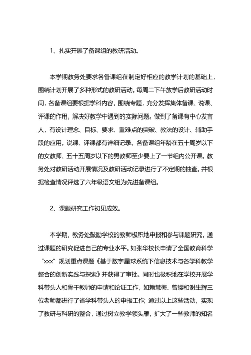 蒋家嘴镇人民路小学教务工作总结.docx