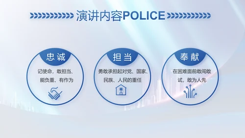 蓝色大气公安局工作汇报动态PPT