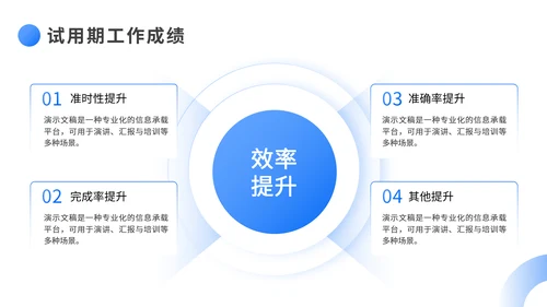 蓝色简约风转正述职报告PPT模板
