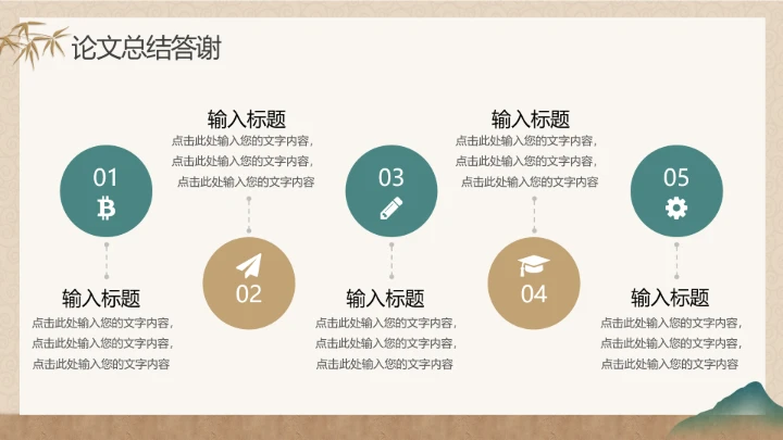 绿色金色中国风新中式毕业论文答辩通用ppt模板