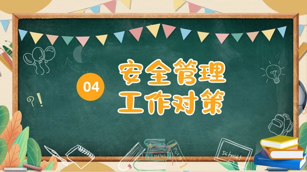 黄色黑板粉笔学校教师安全ppt课件开学