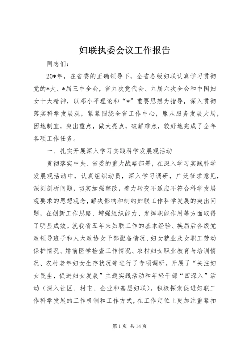 妇联执委会议工作报告.docx