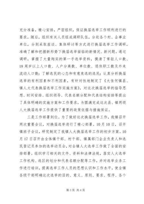 县镇两级人大同步换届选举试点工作情况汇报 (3).docx