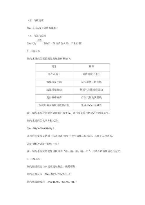 高中化学整理-钠及其化合物.docx