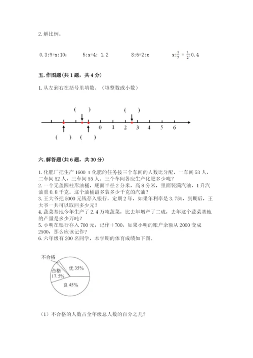 冀教版六年级下册数学 期末检测卷带答案（培优b卷）.docx