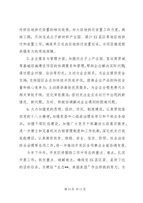 经济开发区上半年工作总结和下半年工作计划.docx