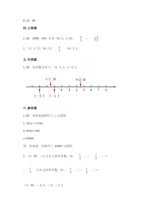 人教版六年级下册数学期末测试卷及一套完整答案.docx