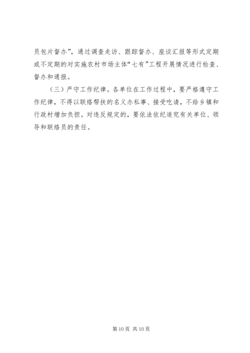 落实农村市场主体七有工程方案.docx