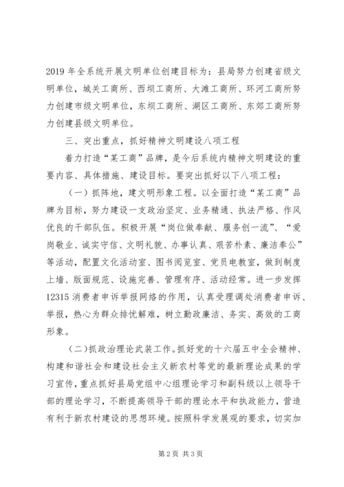某县工商行政管理局精神文明创建规划 (2).docx