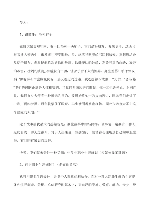 职业生涯规划主题班会教案.docx