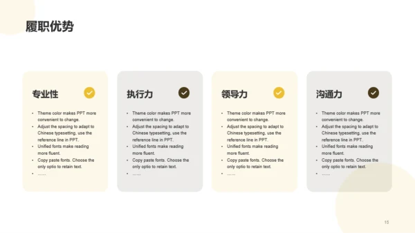 黄色创意竞聘述职PPT模板