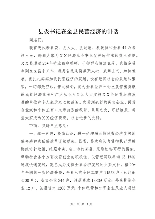 县委书记在全县民营经济的讲话.docx