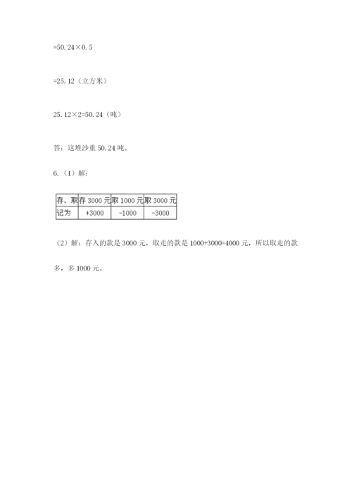 小学数学六年级下册竞赛试题附答案（研优卷）.docx