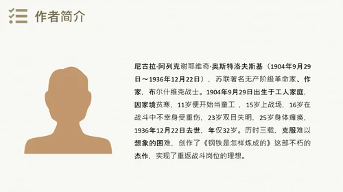 钢铁是怎样炼成的世界名著通用PPT课件