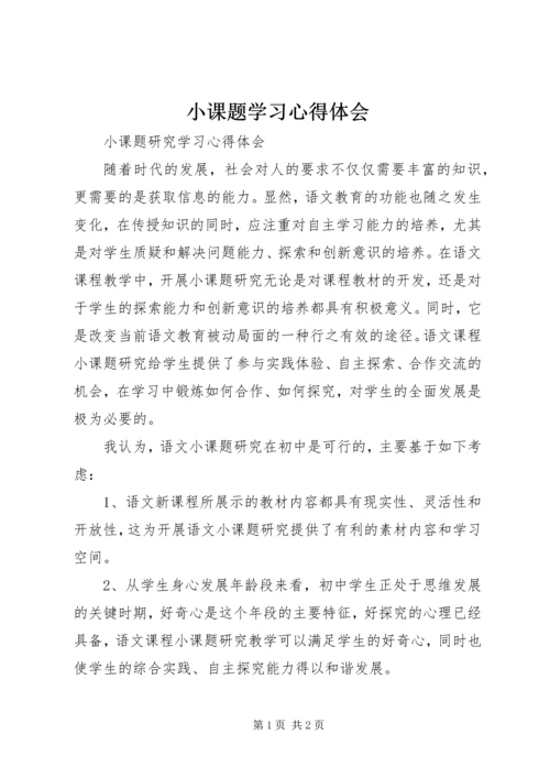 小课题学习心得体会.docx