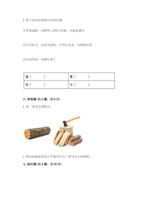 教科版科学二年级上册期末考试试卷（考点梳理）.docx