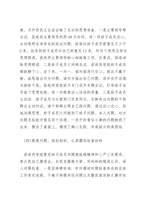 民主生活会召开情况汇报.docx