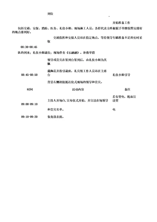 公路通车典礼仪式策划实施方案