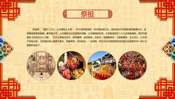 新年春节习俗民俗传统文化PPT模板