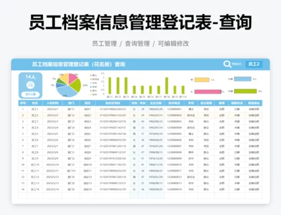 员工档案信息管理登记表（花名册）查询