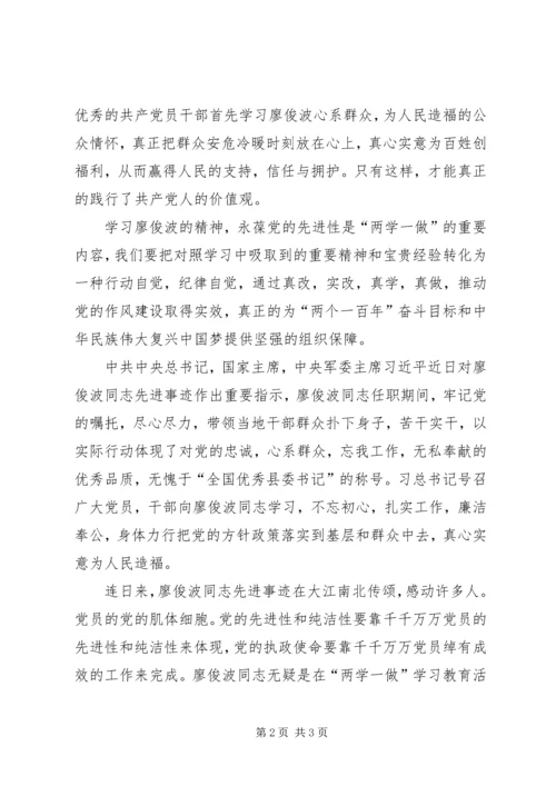 学习廖俊波同志事迹心得体会：党的标兵学习的楷模 (4).docx