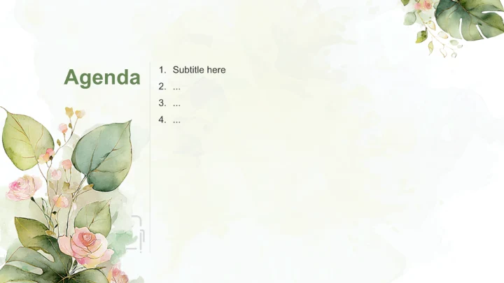 绿色清新插画风格教育培训PPT主题