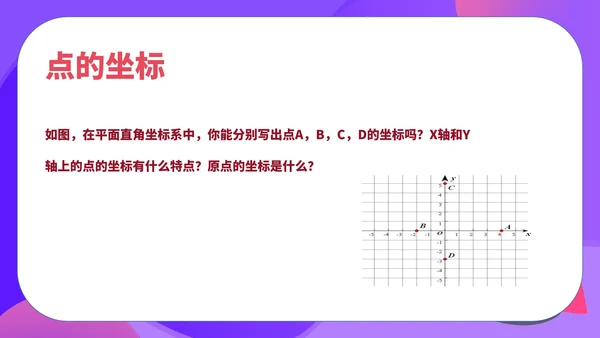 紫色扁平风初一数学课件平面直角坐标系PPT模板