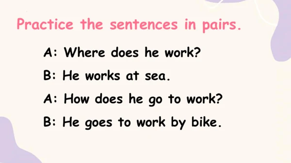 Unit 5 What does he do? PB Let's talk 课件+素材(共32张PP
