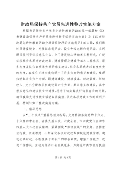 财政局保持共产党员先进性整改实施方案 (2).docx