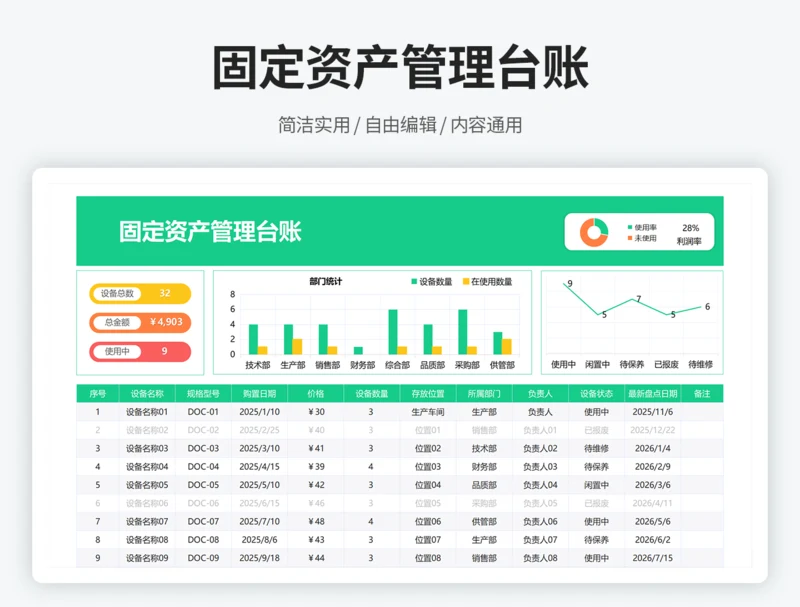 固定资产管理台账