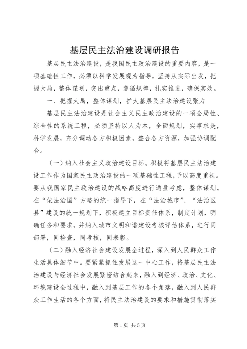 基层民主法治建设调研报告.docx