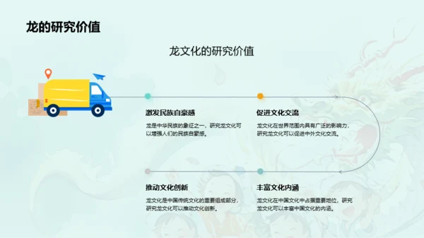 蓝色插画十二生肖龙文化解读PPT模板