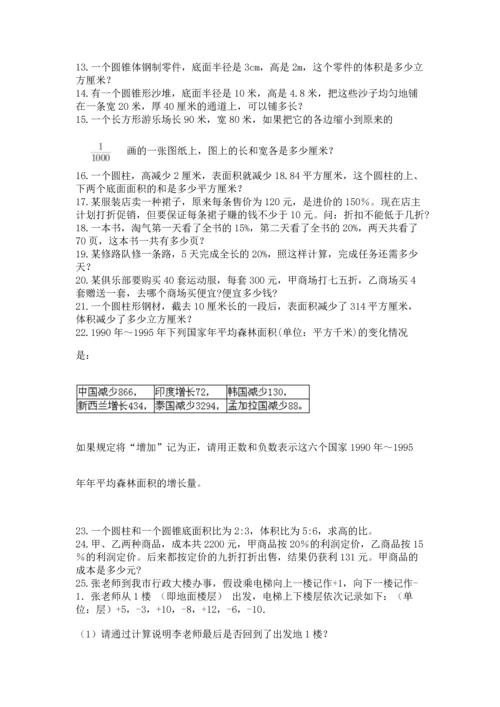 六年级小升初数学应用题50道精品（含答案）.docx