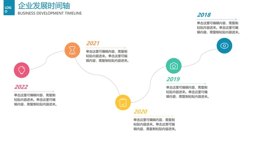 企业历程时间轴关系图PPT模板