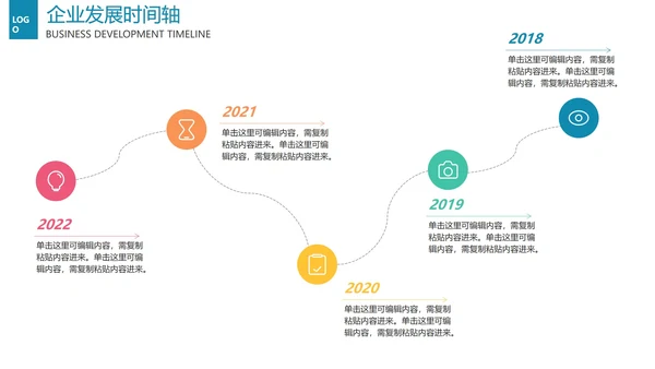 企业历程时间轴关系图PPT模板