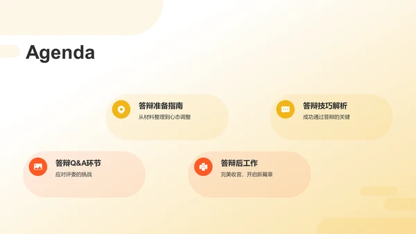 橙色插画风毕业答辩PPT模板