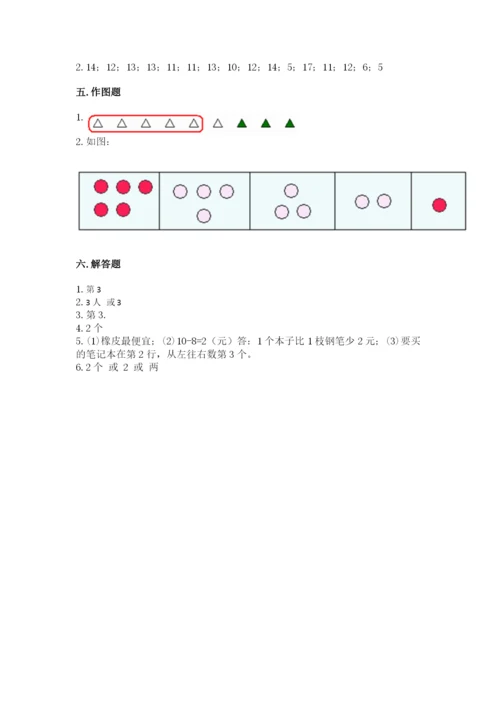 北师大版一年级上册数学期末测试卷（综合题）.docx