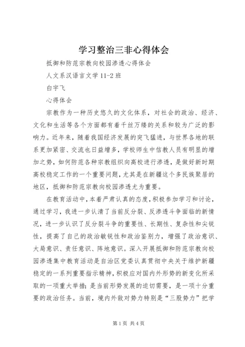 学习整治三非心得体会精编.docx