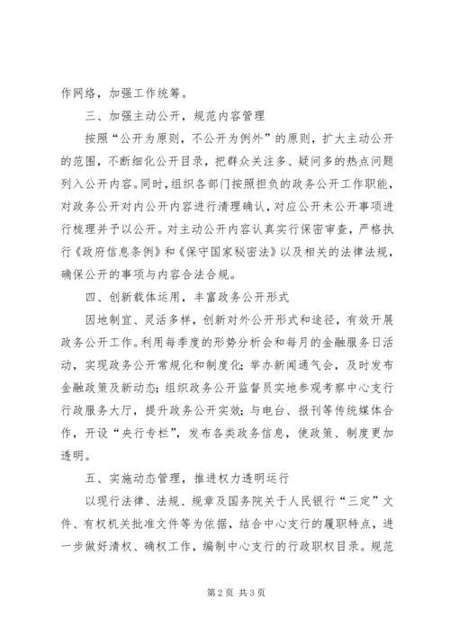 人民银行中心支行政务公开工作计划.docx