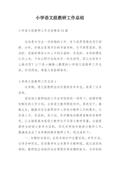 小学语文组教研工作总结.docx