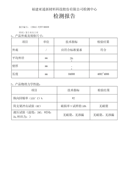 PPR所有检测报告