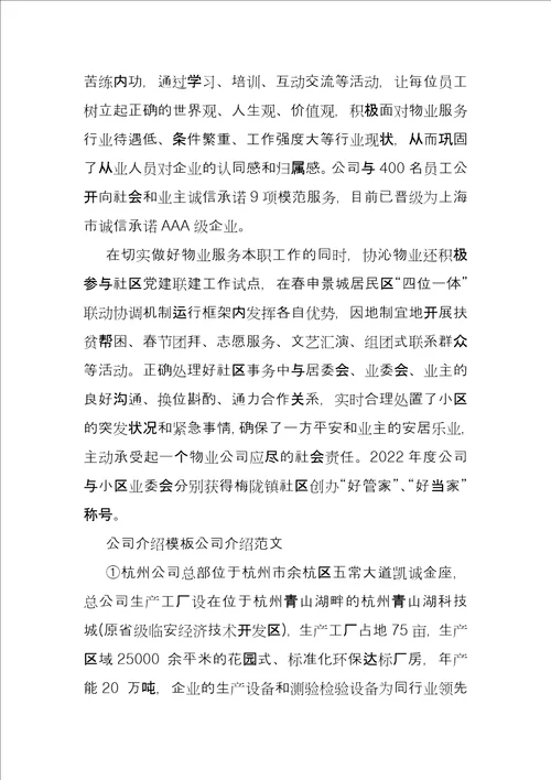 公司介绍模板公司介绍例文word版