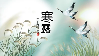 中国风二十四节气寒露节气介绍PPT