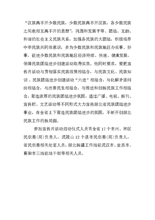 XX民族团结进步宣传月活动汇总精选