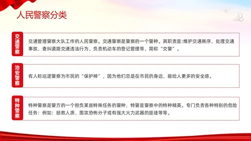 红色简约中国人民警察节PPT模板宣传PPT动态PPT